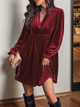 Perfee Ruched Surplice Long Sleeve Mini Dress OutfitFlow